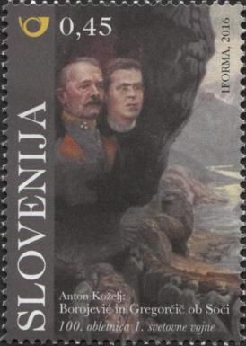 General Borojevic and Simon Gregorcic along the Soca River