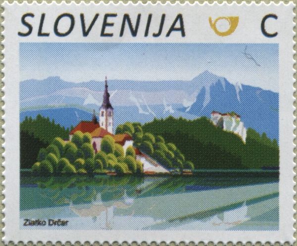 Lake Bled with the church on the island