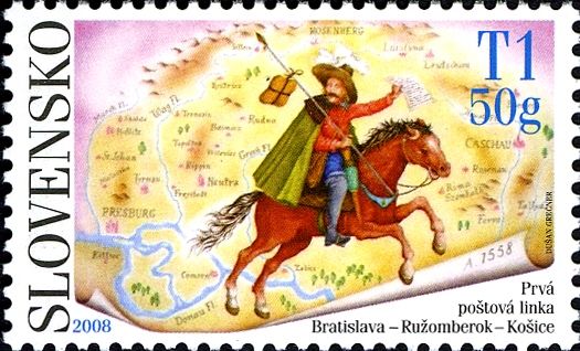 Stamp Day - The first Postal Line Bratislava-Ruzomberok-Kosi