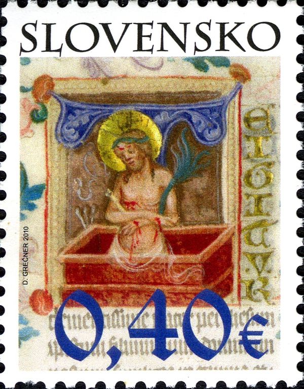 Initial with Suffering Christ from the Bratislava Mass-book