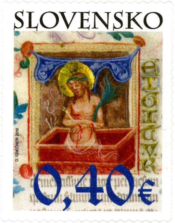 Initial with Suffering Christ from the Bratislava Mass-book