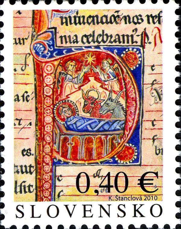 Initial with the Birth of Christ from Bratislava Mass-book