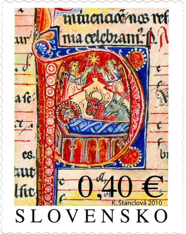 Initial with the Birth of Christ from Bratislava Mass-book