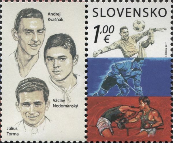 Sportsmen: A. Kvašňák, V. Nedomanský, J. Torma