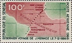 Last Flight Route of J. Mermoz