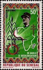Outline of Africa and Charles de Gaulle