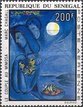 “Le Couple au Mimosa” by Marc Chagall