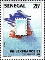 Stamp on Map of France