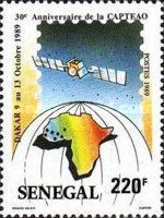 Stamp, Satellite, Globe and Map of Africa
