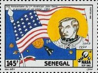 John Glenn and the Flag of USA