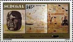 Olmec Colossal Head and Map from 1413