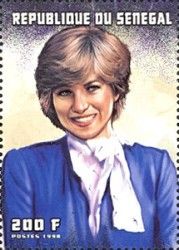 Diana in Blue Jacket and Scarf Around Neck