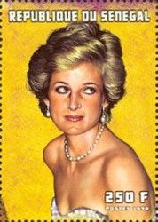 Diana Wearing Evening Dress and Pearls