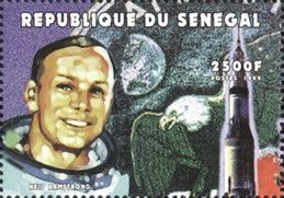 Neil Armstrong, Moon, Bald Eagle and Saturn V Rocket