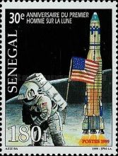 Astronaut, Flag and Rocket
