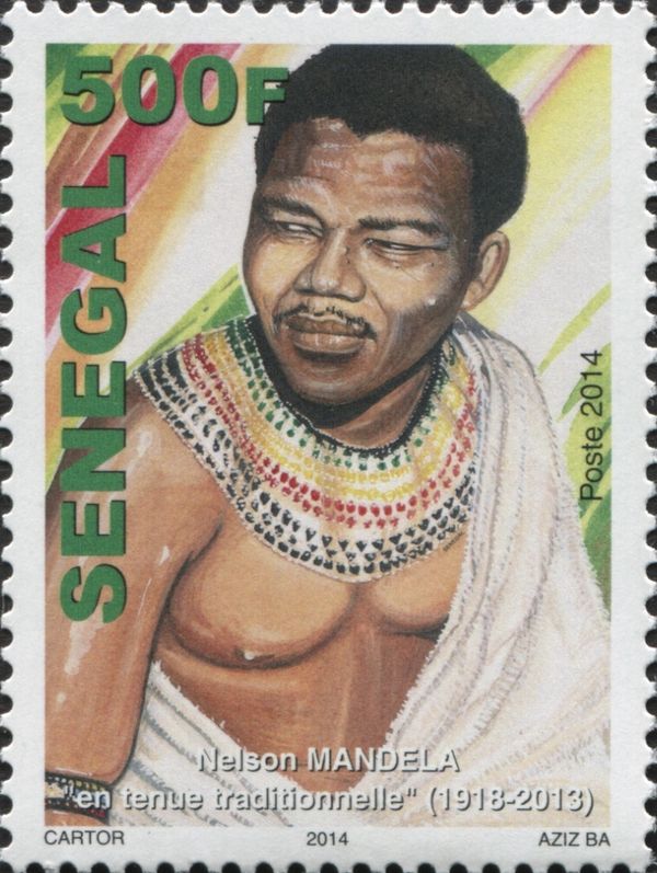 Nelson Mandela (1918 - 2013) in Traditional clothing