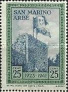 Flags of San Marino and Italy on Arbe tower