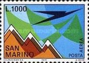 Stylized aircraft and mountain