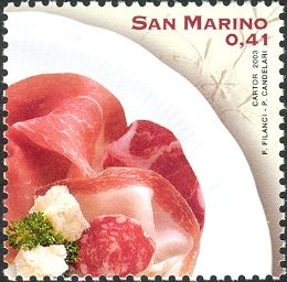 Prosciutto, sausage and cheese