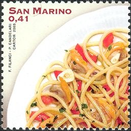 Spaghetti with chopped tomatoes