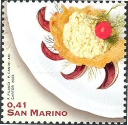 Salad with cherry tomato garnish