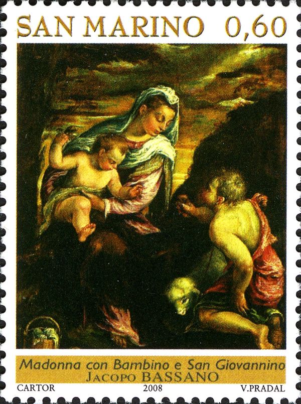 Madonna with child and St John by Bassano