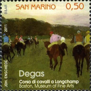 Racing horse in Longchamp by Degas