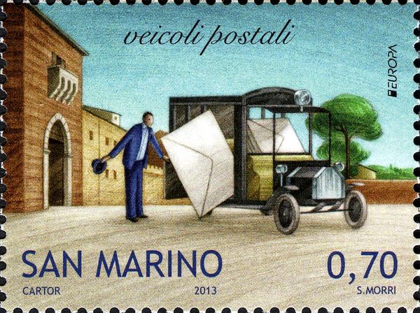 Mail truck in the early years of 900