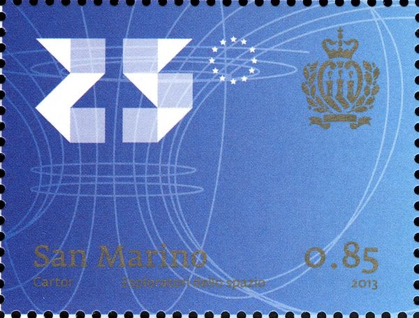 Coat of arms of San Marino and flag of Europe