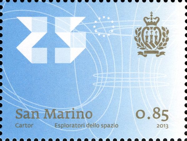 Coat of arms of San Marino and flag of Europe