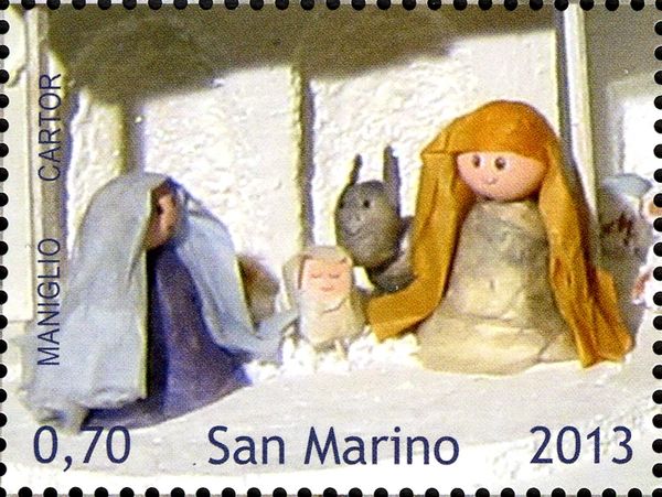 Nativity painted Styrofoam