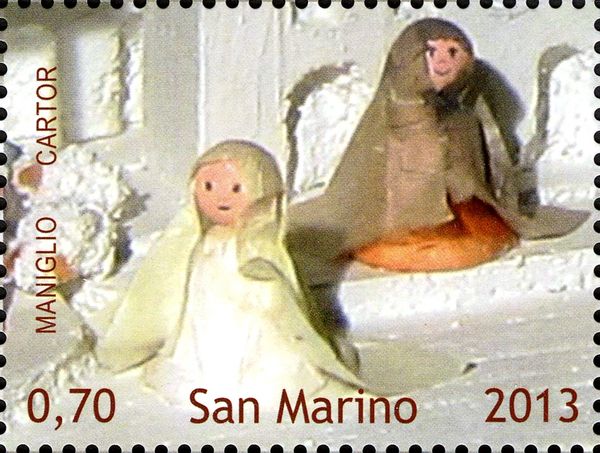 Nativity painted Styrofoam