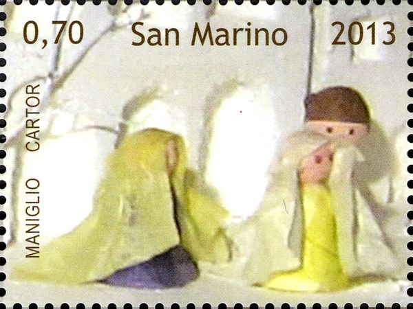 Nativity painted Styrofoam