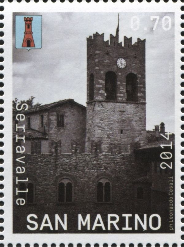 Clock tower of the castle of Serravalle