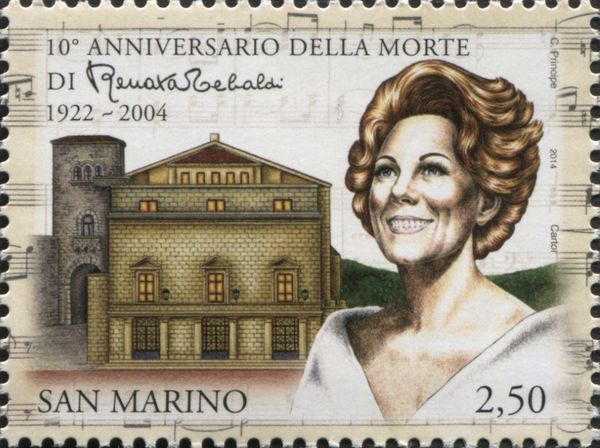 Renata Tebaldi and theater Titano in San Marino