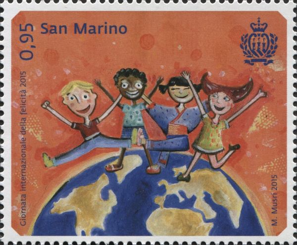 Four children on the globe
