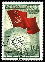 Soviet Flag on North Pole