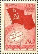 Soviet Flag on North Pole