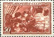 K.S. Badigin & I.D. Papanin Meeting Onboard "I. Stalin"