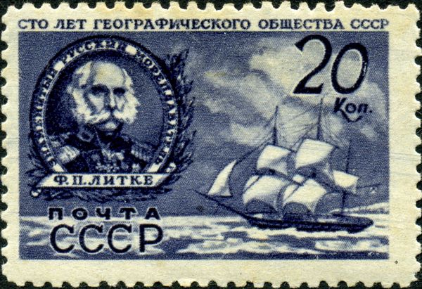 Russian Navigator Fyodor Litke and his Sloop "Senyavin"