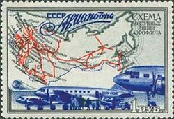 Aeroflot's Airline Route Map