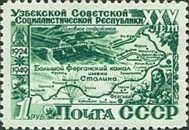 Map of the Great Fergana Canal named after Stalin