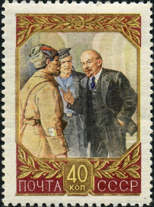 Lenin with Red Guard, Smolny