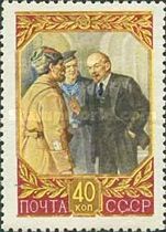Lenin with Red Guard, Smolny