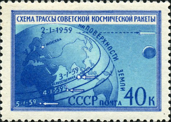 Launch of First Soviet Moon Rocket - Initial Route