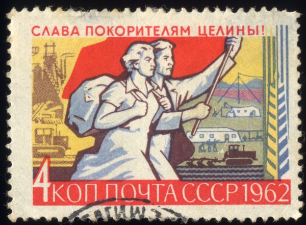 Young Couple with a Flag