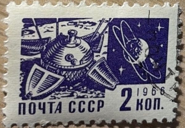Space Probe "Luna-9" and Moon