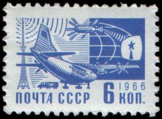 Soviet Airplane - Antonov An-10A and Satellite