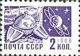 Space Probe "Luna-9" and Moon