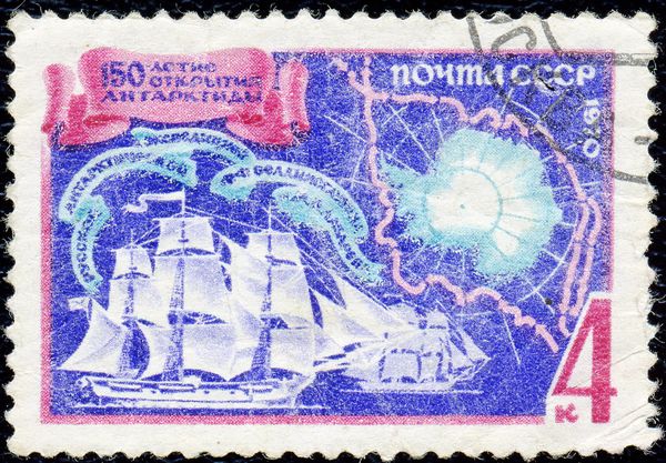 "Vostok" and "Mirny" Vessels, Map of Antarctic